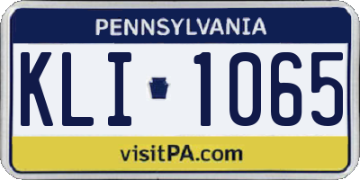 PA license plate KLI1065