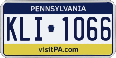 PA license plate KLI1066