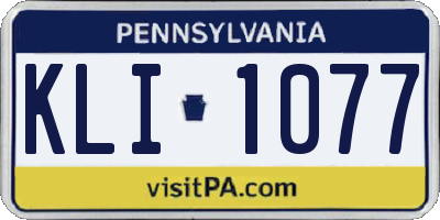 PA license plate KLI1077