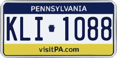 PA license plate KLI1088