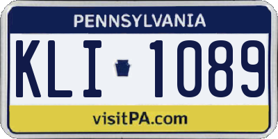 PA license plate KLI1089