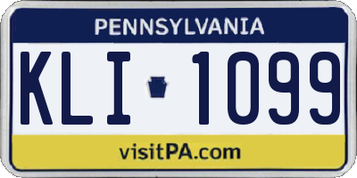 PA license plate KLI1099