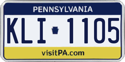 PA license plate KLI1105
