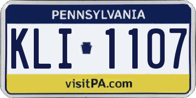 PA license plate KLI1107