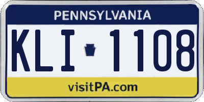 PA license plate KLI1108