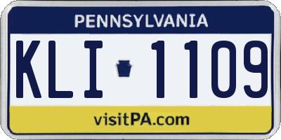 PA license plate KLI1109