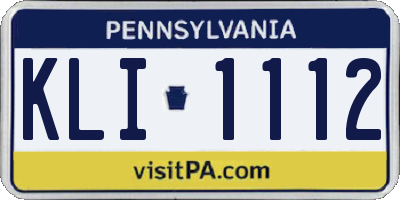 PA license plate KLI1112