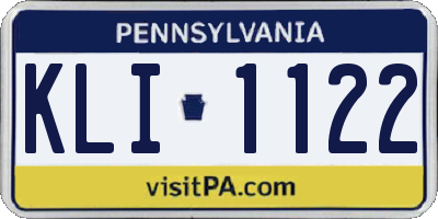PA license plate KLI1122
