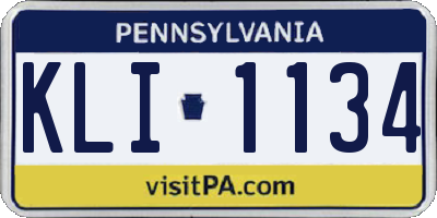 PA license plate KLI1134