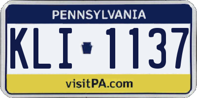 PA license plate KLI1137