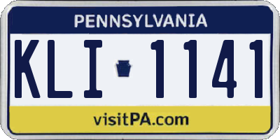 PA license plate KLI1141
