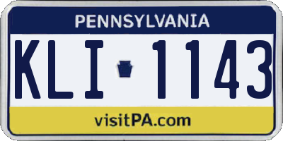 PA license plate KLI1143