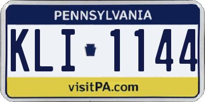 PA license plate KLI1144