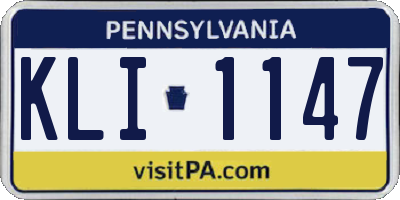 PA license plate KLI1147