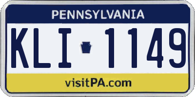 PA license plate KLI1149