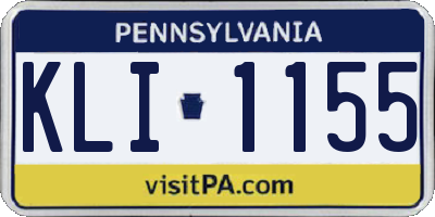 PA license plate KLI1155