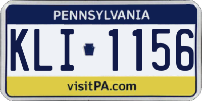 PA license plate KLI1156
