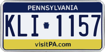 PA license plate KLI1157