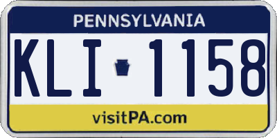 PA license plate KLI1158