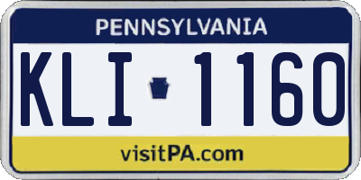 PA license plate KLI1160