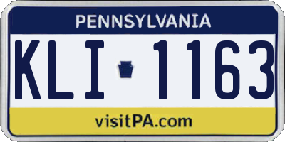 PA license plate KLI1163