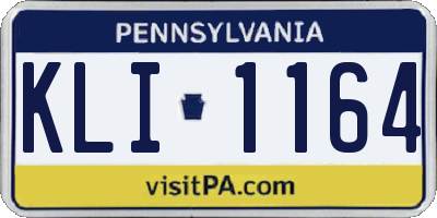 PA license plate KLI1164