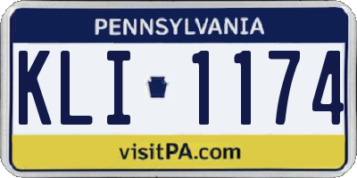 PA license plate KLI1174