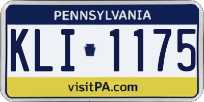 PA license plate KLI1175