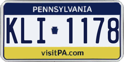 PA license plate KLI1178