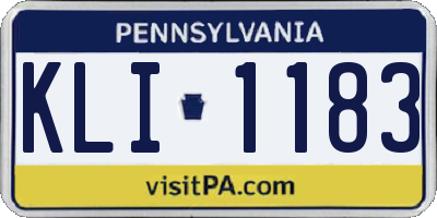 PA license plate KLI1183