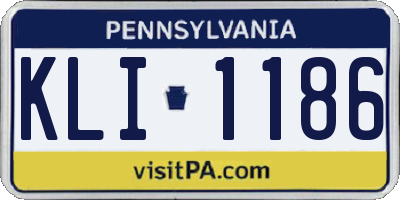 PA license plate KLI1186