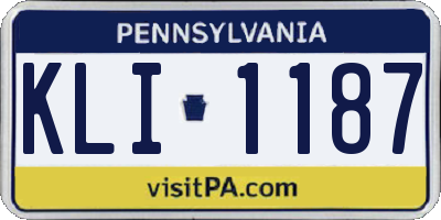 PA license plate KLI1187
