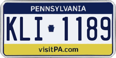 PA license plate KLI1189