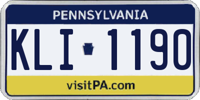 PA license plate KLI1190