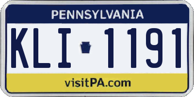 PA license plate KLI1191