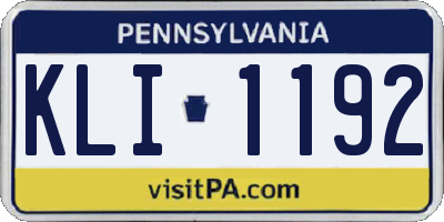 PA license plate KLI1192