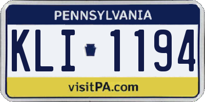 PA license plate KLI1194