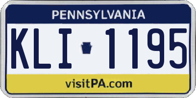 PA license plate KLI1195