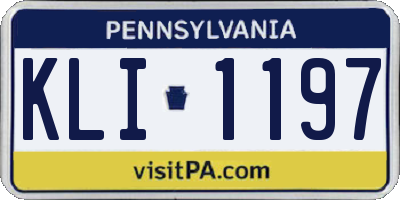 PA license plate KLI1197