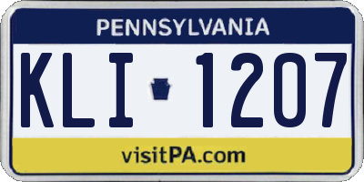 PA license plate KLI1207