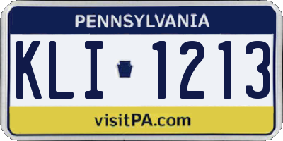 PA license plate KLI1213