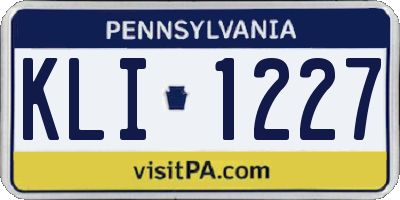 PA license plate KLI1227