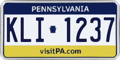 PA license plate KLI1237