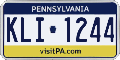 PA license plate KLI1244