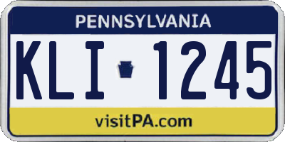 PA license plate KLI1245