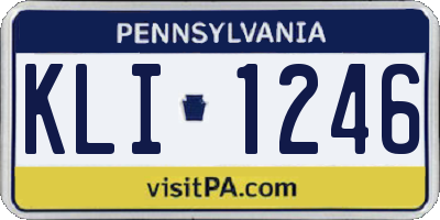PA license plate KLI1246