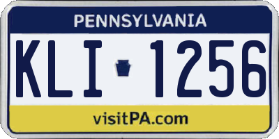 PA license plate KLI1256