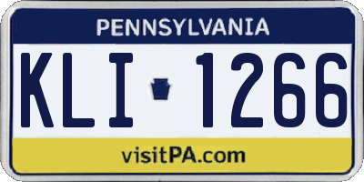 PA license plate KLI1266