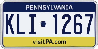 PA license plate KLI1267