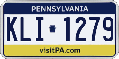 PA license plate KLI1279